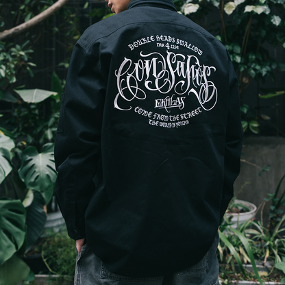 Black Long Sleeve Work Shirt V1050