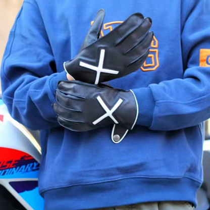Retro Leather Motorcycle Gloves V0847