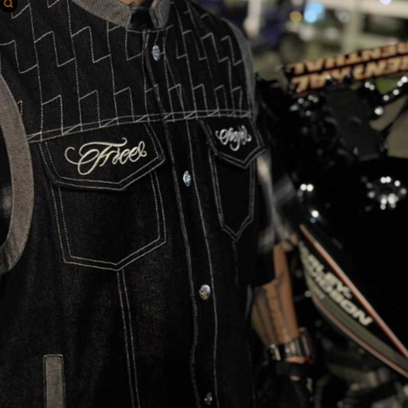 Chicano Biker Denim Vest V0864