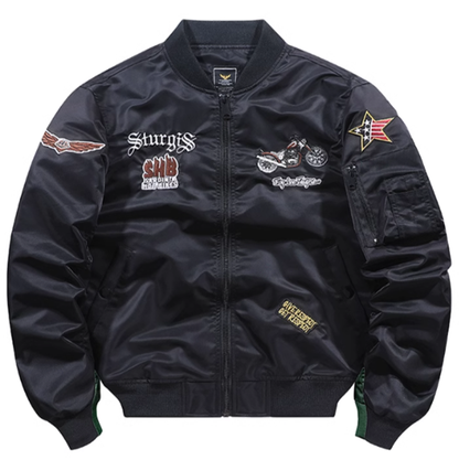 Retro Bike Back Print MA-1 Jacket V0290