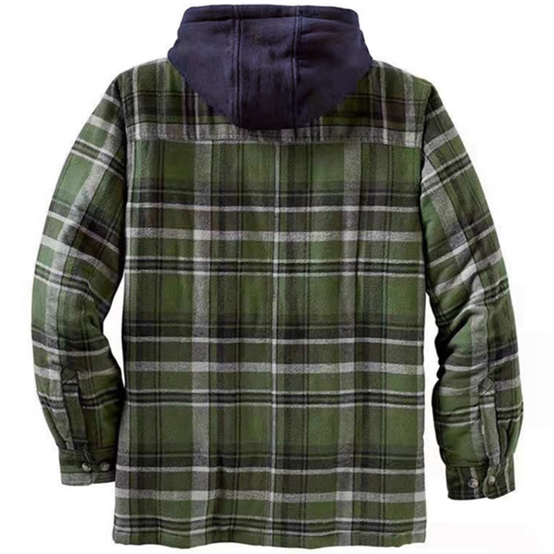 8-color hooded check jacket V0386