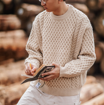 Heavyweight Knit Pullover Sweater V0853