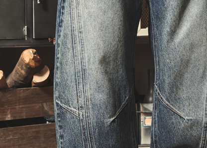 Retro Distressed Wide-Leg Jeans V1056