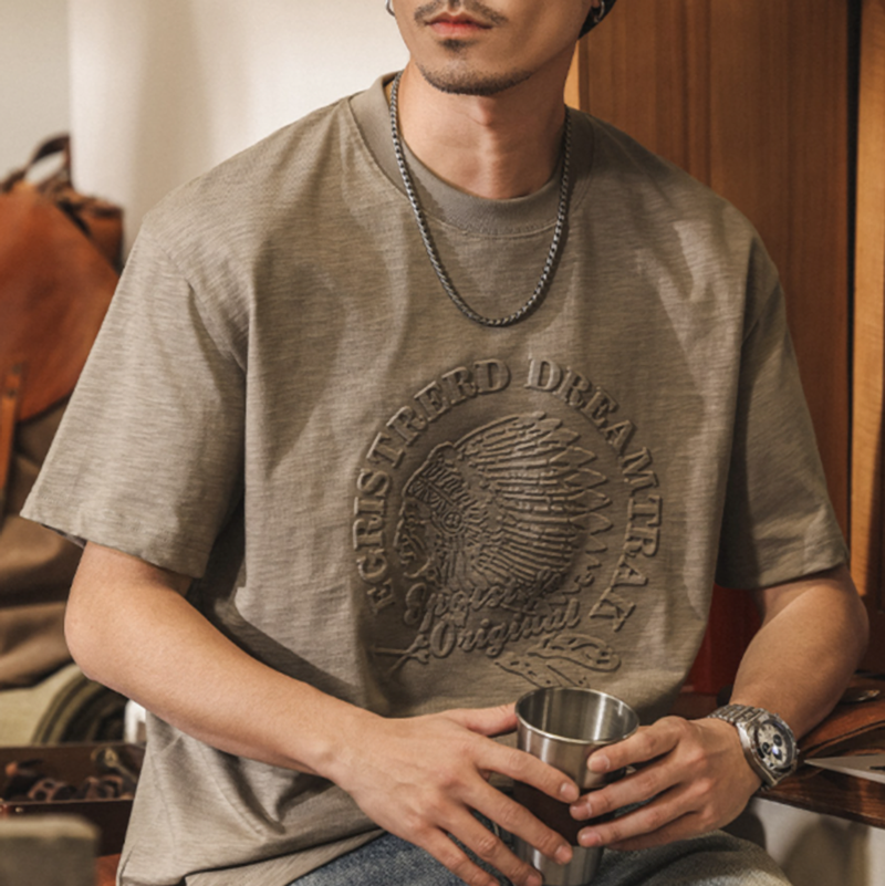 Retro Bamboo Cotton T-Shirt V0910