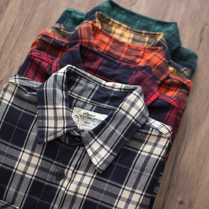 Heavyweight retro check shirt V0198