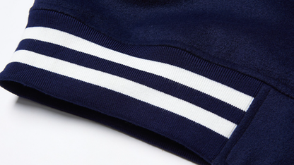Big size Blue and White Baseball Jacket V0814