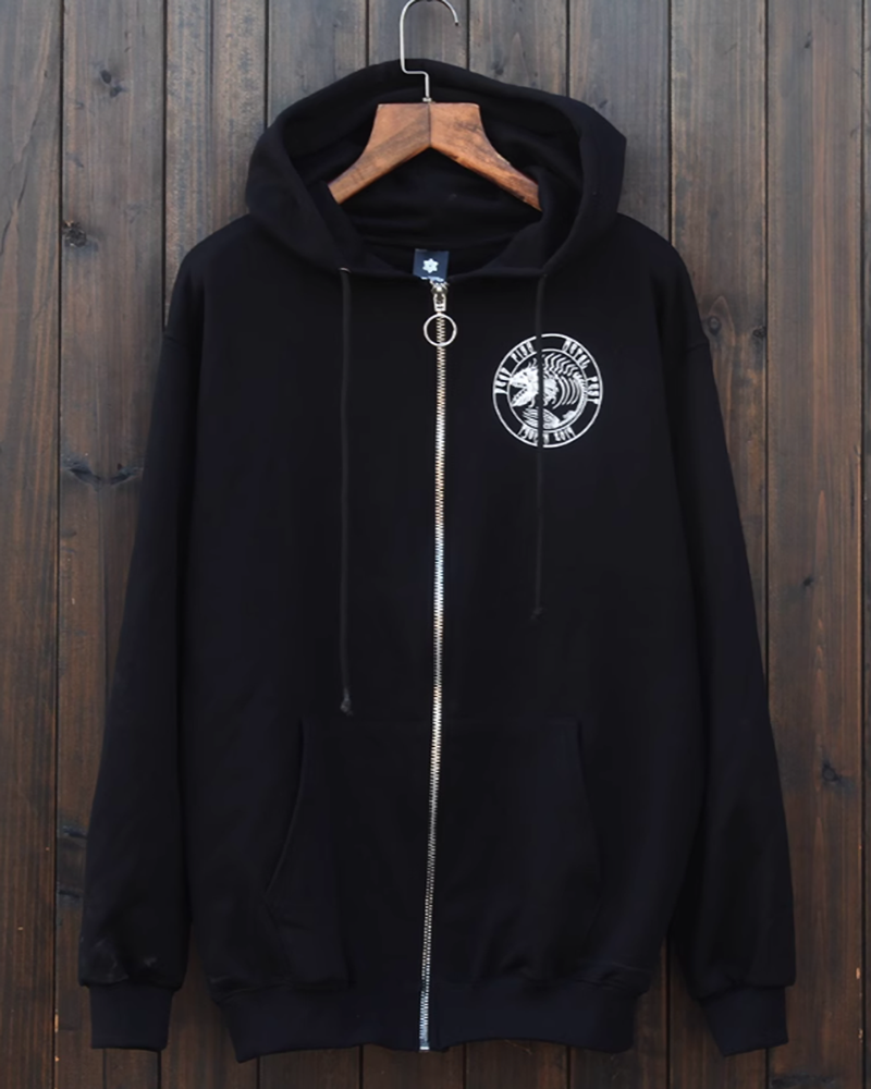 American biker zip-up hoodie V0061