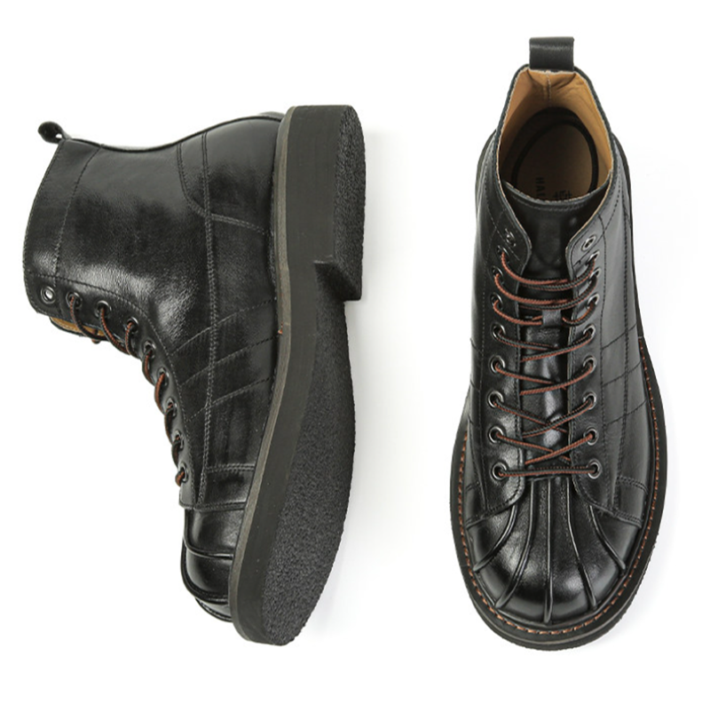 Classic Leather High-Top Boots V1032