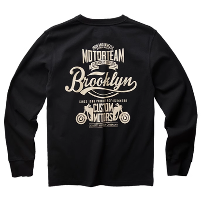 Heavyweight bike print  long sleeve T-shirt V0168