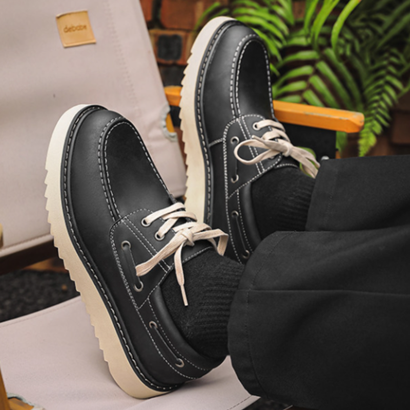 Retro British Fake Leather Shoes V0983