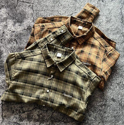 Retro Plaid Casual Shirt V0922
