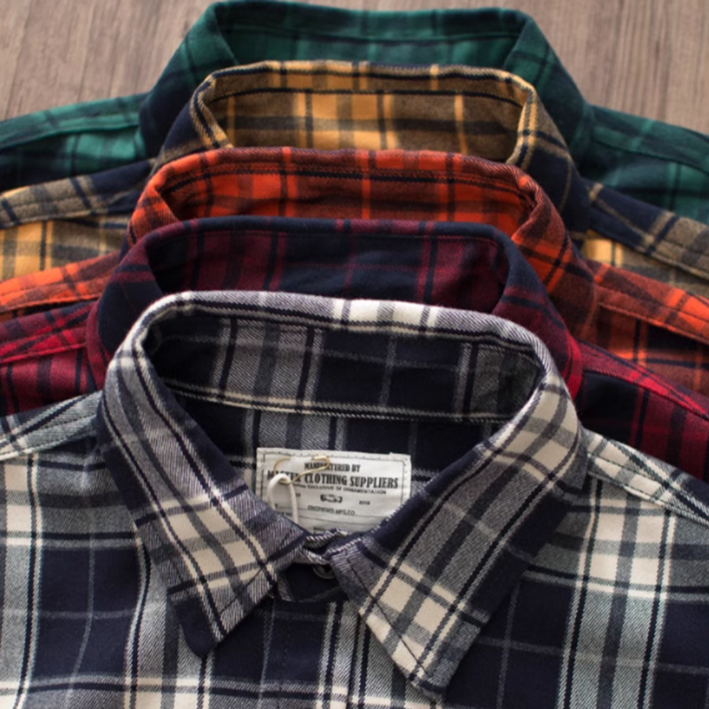 Heavyweight retro check shirt V0198