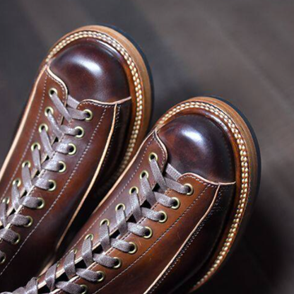 High-Top Microfiber Leather Work Boots V0958