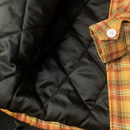 Checked padded jacket V0845