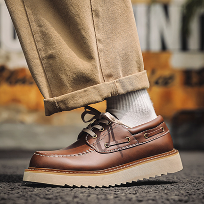 Retro British Fake Leather Shoes V0983