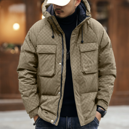 Casual Plaid Down Jacket V0858