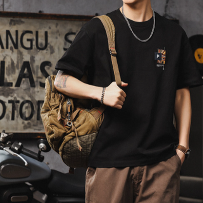 Retro Gangster Cotton T-Shirt V0974