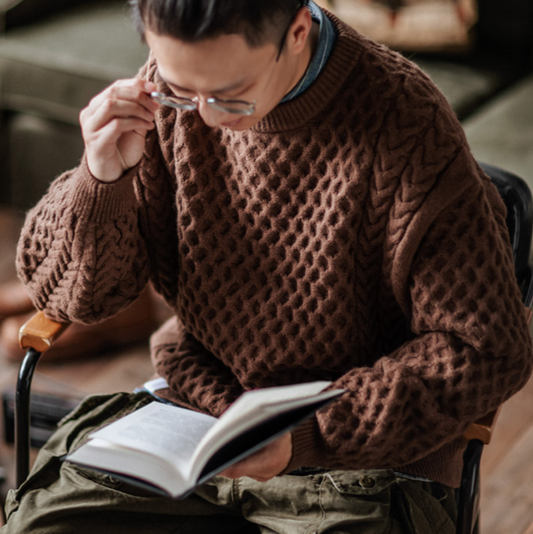 Heavyweight Knit Pullover Sweater V0853