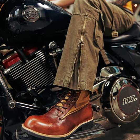 Retro Leather High-Top Boots V0863