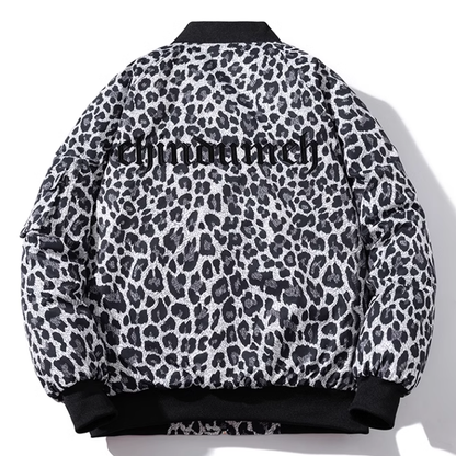 leopard print bomber jacket V0412