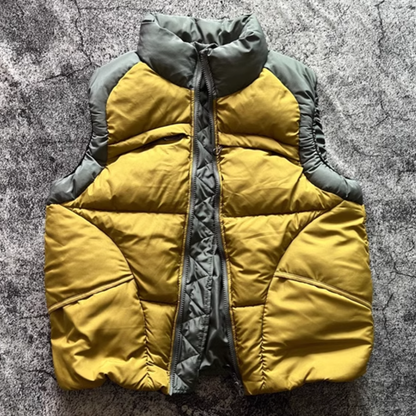 Two-tone padded down vest V0397