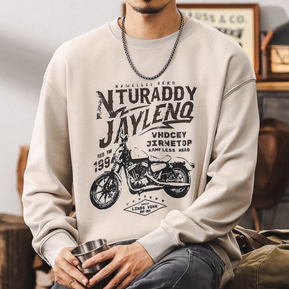 Retro bike print sweatshirt V0225