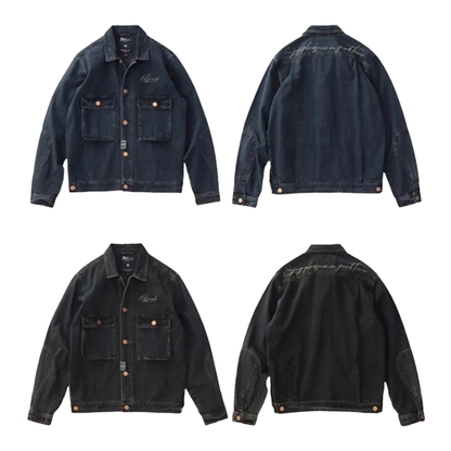 American retro denim work jacket V385