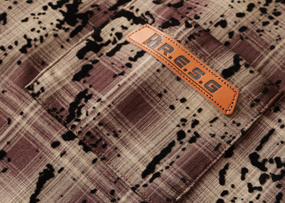 Splash-Paint Checkered Shirt V0993