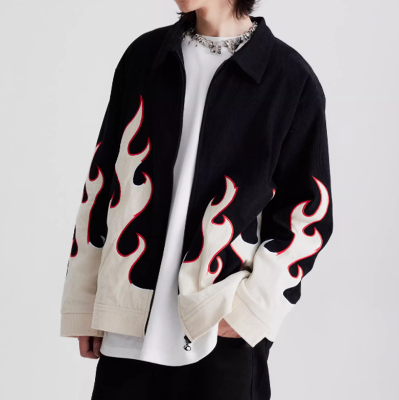 Fire pattern corduroy jacket V0228