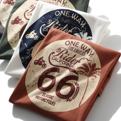 Vintage-Style Printed T-Shirt V0996