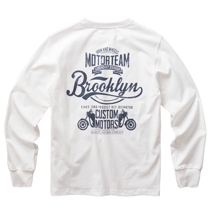 Heavyweight bike print  long sleeve T-shirt V0168