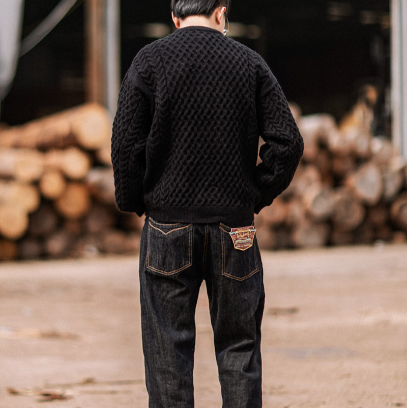 Heavyweight Knit Pullover Sweater V0853