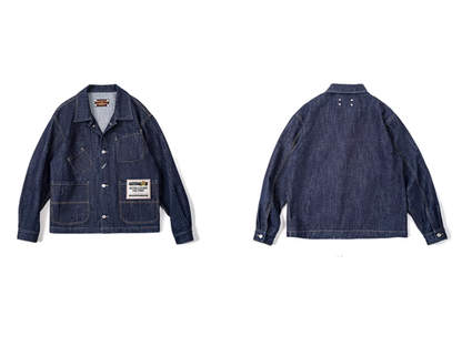 Multi-pocket denim work jacket V0083