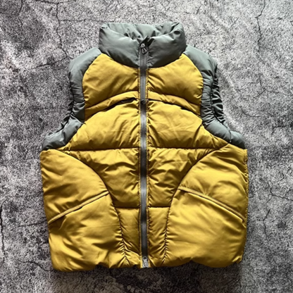 Two-tone padded down vest V0397