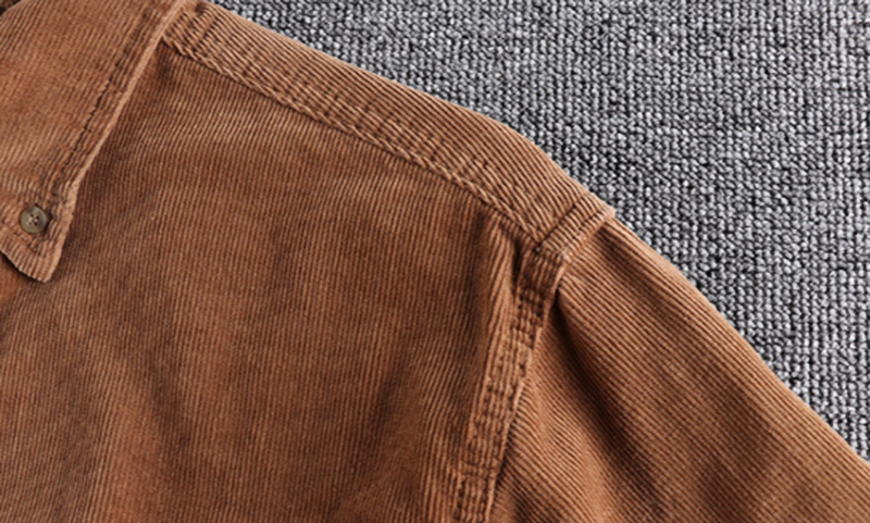 Retro Color Block Corduroy Shirt V0890