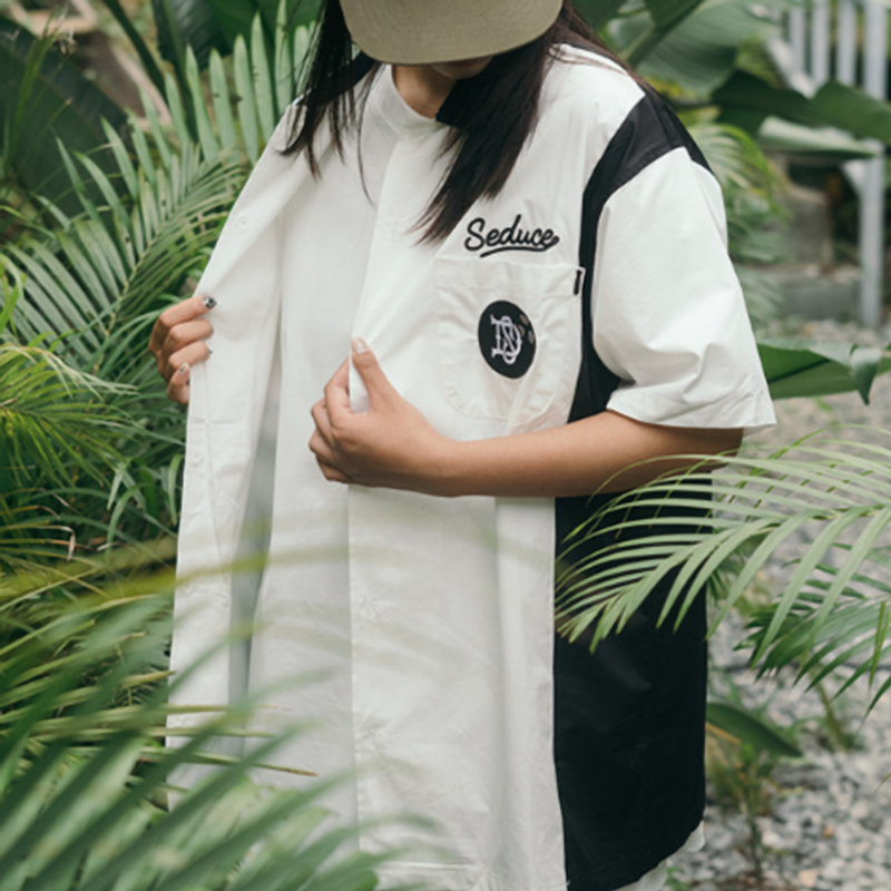 Retro Colorblock Bowling Shirt V0955