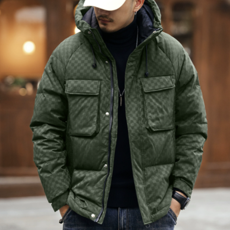 Casual Plaid Down Jacket V0858