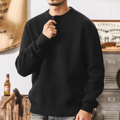 Henley neck ribbed knit V0227