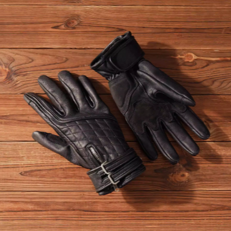 American Retro Ribbed Leather Gloves V0380