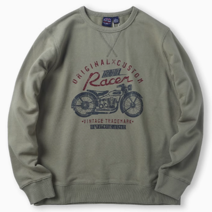 Retro bike logo print sweatshirt V0424