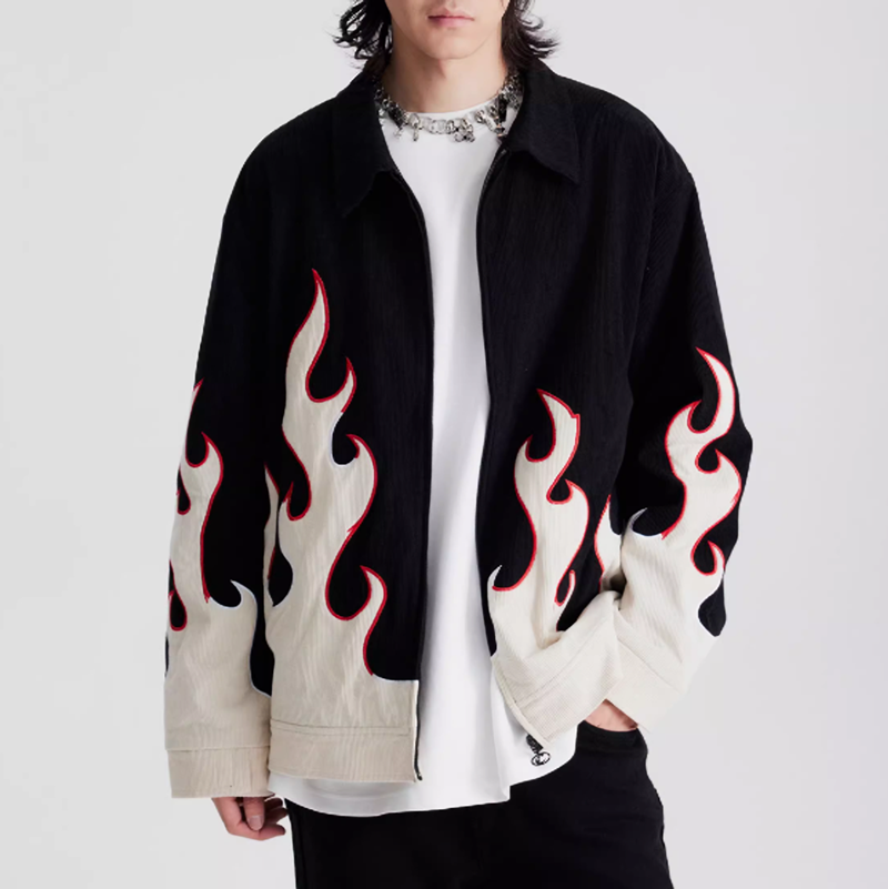 Fire pattern corduroy jacket V0228