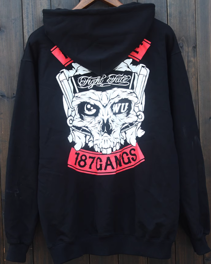 American punk biker zip-up hoodie V0062