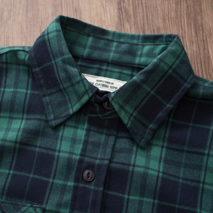 Heavyweight retro check shirt V0198