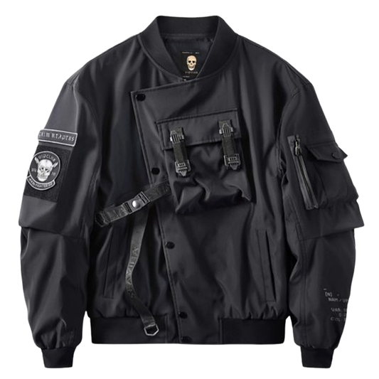 Multi-pocket double-breasted jacket V0186