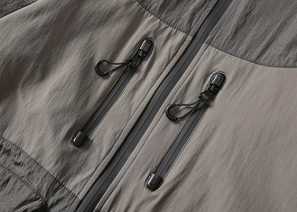 Color-Blocked Nylon Hooded Jacket V1052