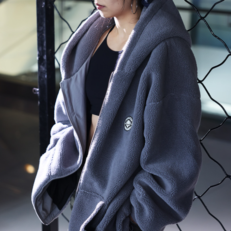 Big size Faux Lambswool Jacket V0813