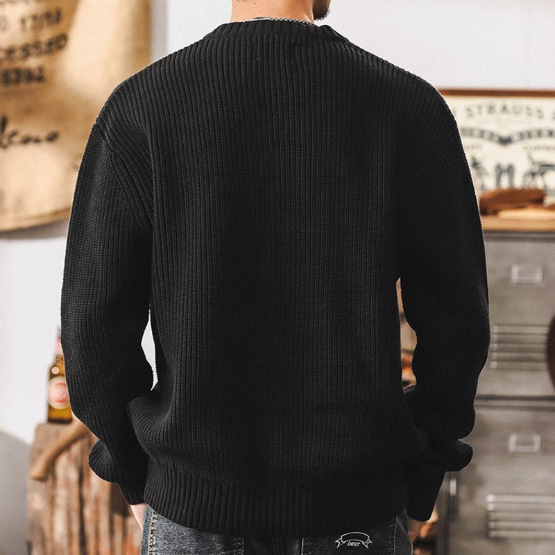 Henley neck ribbed knit V0227