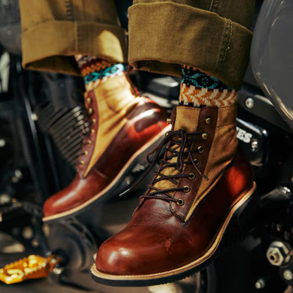 Retro Leather High-Top Boots V0863