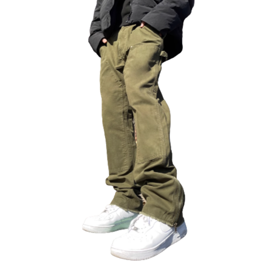 Retro Utility Adjustable Zippers Pants V0722