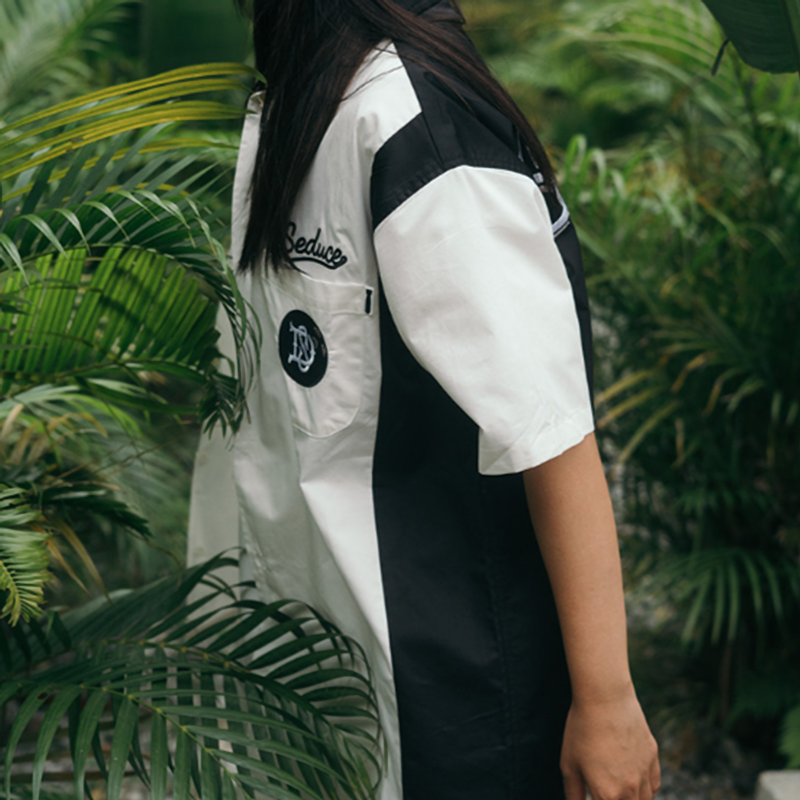 Retro Colorblock Bowling Shirt V0955
